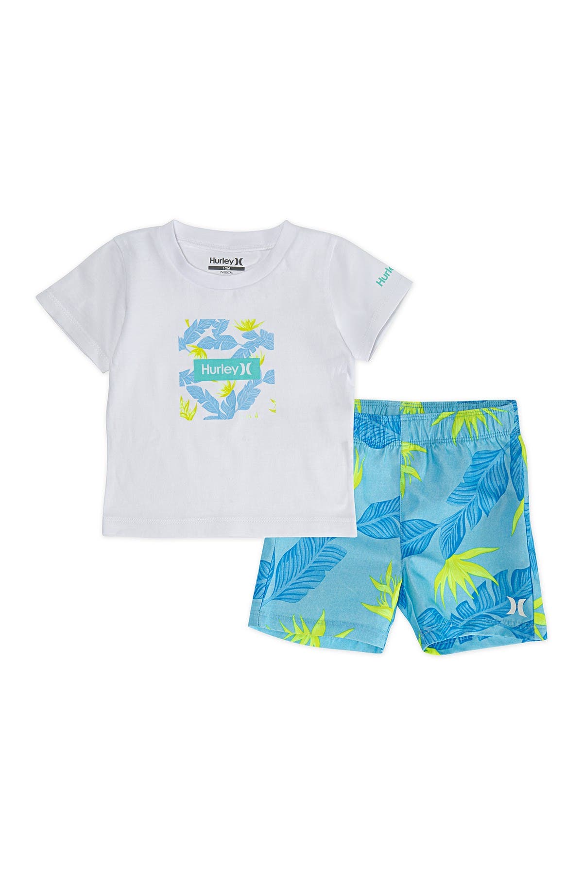 Hurley Baby Boys Graphic T-Shirt and Shorts 2-Piece Outfit Set